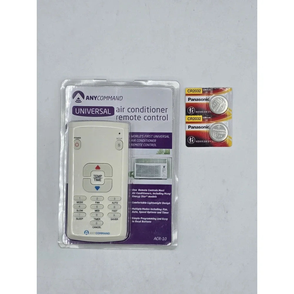 Any Command AC Universal‎ Air Conditioner Remote Control - With 2 New Batteries!